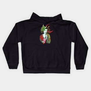 Undead Zombie Devil Girl Gisha Kids Hoodie